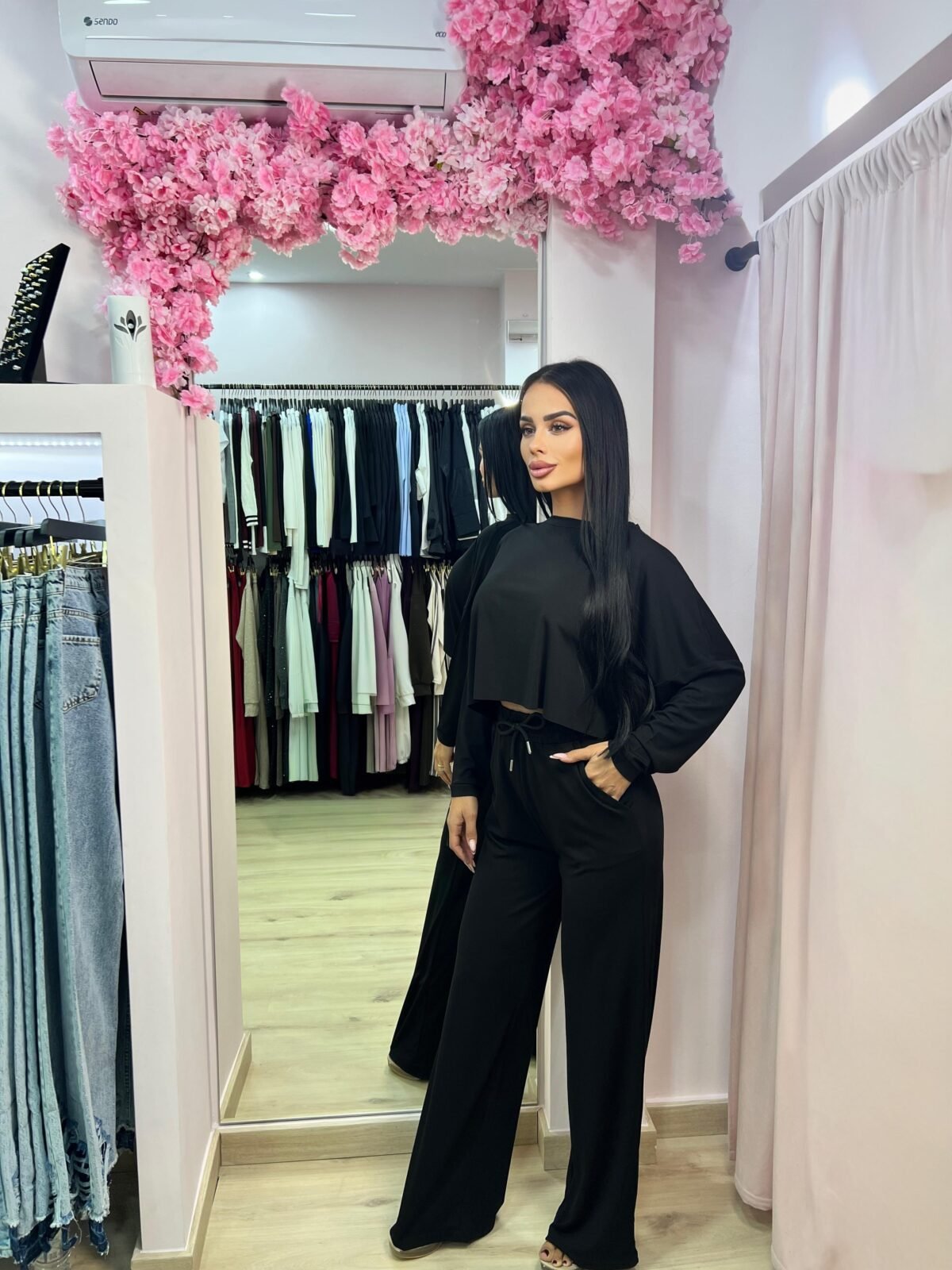 ΜΑΥΡΟ ΣΕΤ ΠΑΝΤΕΛΟΝΙ ΦΟΡΜΑ ΜΠΛΟΥΖΑ