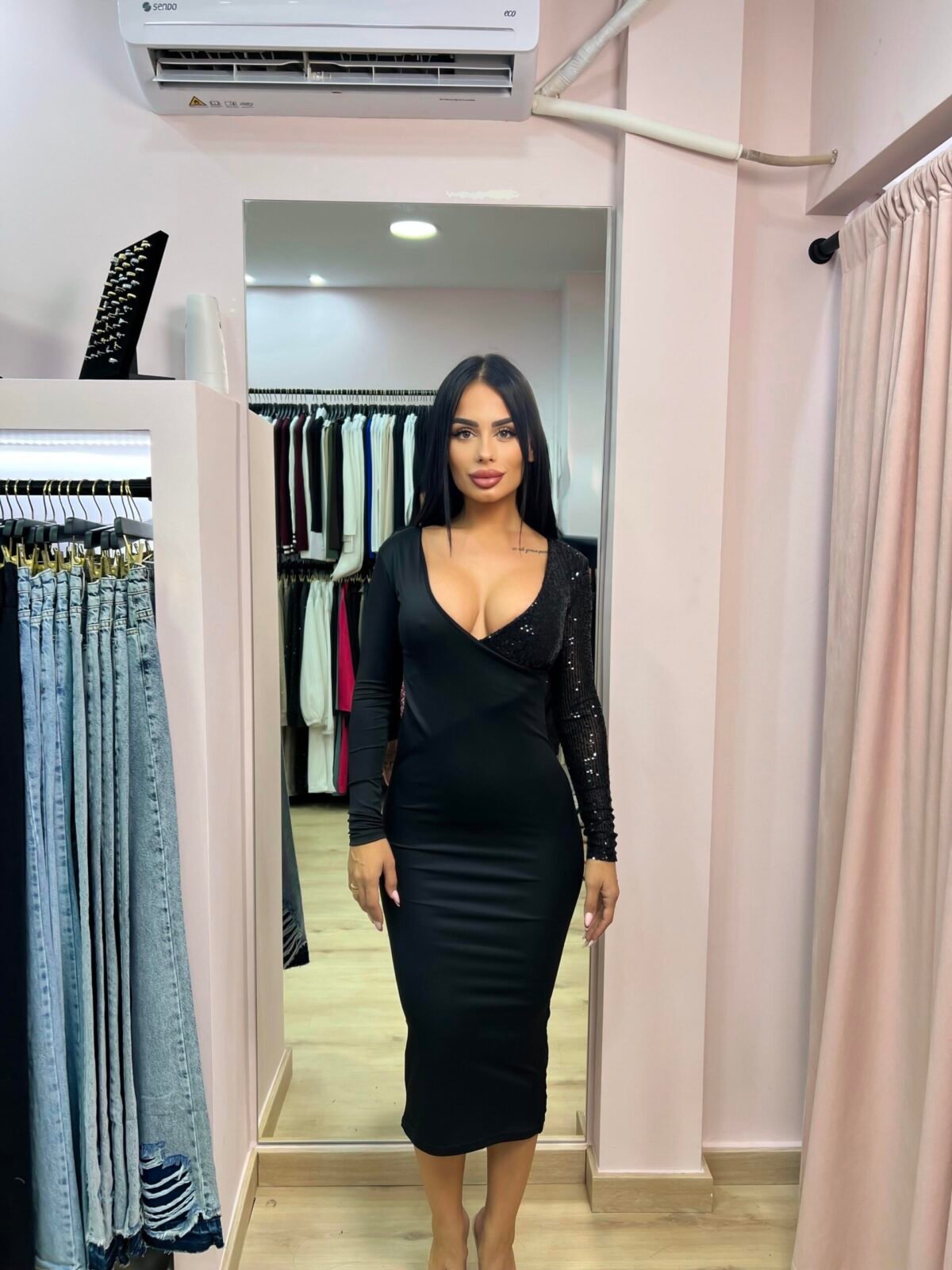 MIDI ΦΟΡΕΜΑ ΜΕ ΠΟΥΛΙΑ — ΜΑΥΡΟ