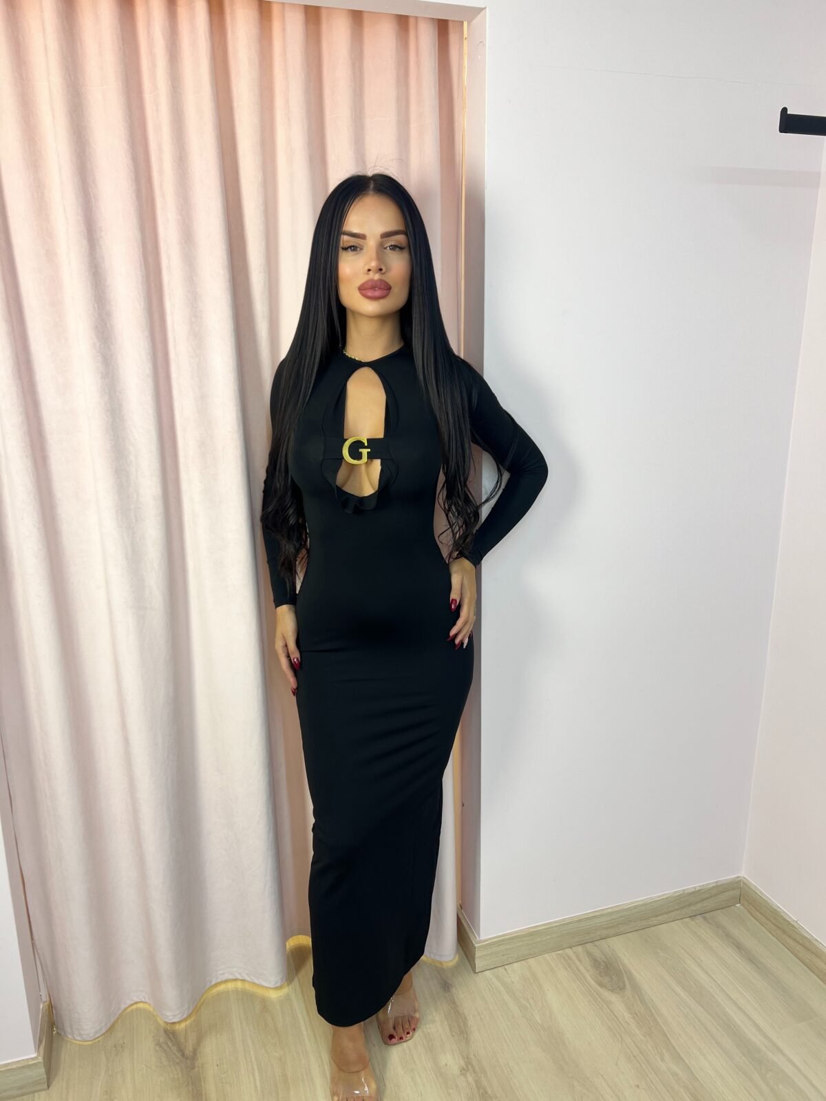 Μάξι Φόρεμα με Διακοσμητικό Κούμπωμα